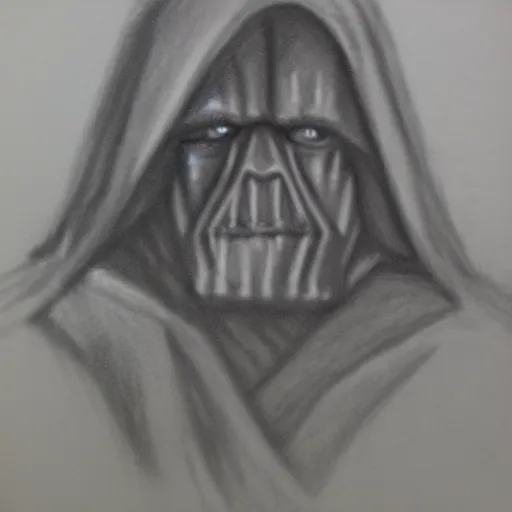 Image similar to Charcoal sketch of Emperor Palpatine