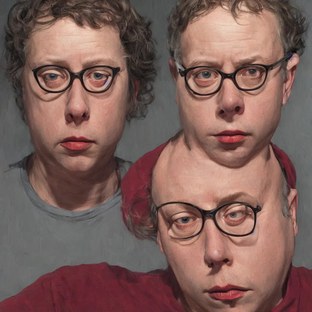 Image similar to high quality high detail painting of todd solondz portrait by lucian freud and kuvshinov ilya, hd, photorealistic lighting