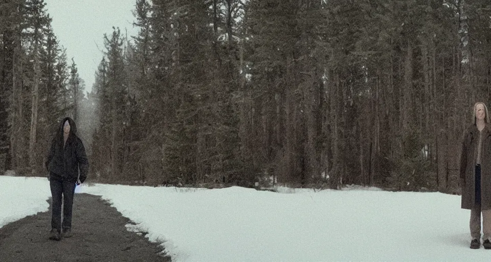 Prompt: Hereditary (2018) high contrast lighting, night scene, film still