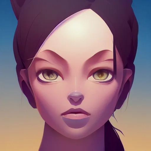 Image similar to face icon stylized minimalist contact 1 9 9 7, loftis, cory behance hd by jesper ejsing, by rhads, makoto shinkai and lois van baarle, ilya kuvshinov, rossdraws global illumination