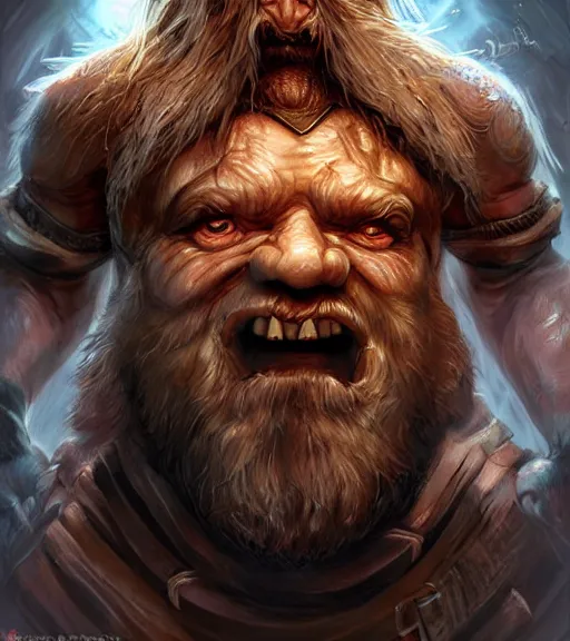 Image similar to a higly detailed airbrush full body shot and face portrait painting of a grim brute male dwarf male character, dynamic lighting, ambient lighting, deviantart, art by artgerm and simon bisley and karol bak