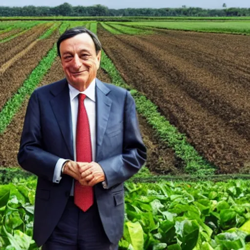 Image similar to Mario Draghi becomes a mais farmer