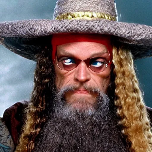 Image similar to macho man randy savage as gandalf from lord of the rings