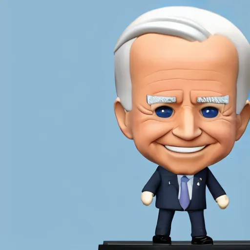 Prompt: character face portrait of a singular kawaii chibi Joe Biden in the sytle of kyoto animation, in simple background, nendoroid eyes, blender, toon rendering, toon shader
