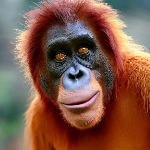 Image similar to gary busey as an orangutan