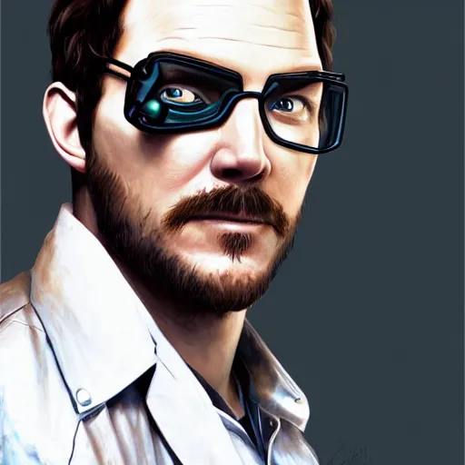 Prompt: chris pratt as the gordon freeman from half life, unreal engine, sci fi, intricate, elegant, highly detailed, digital painting, artstation, concept art, matte, sharp focus, illustration, art by john collier and albert aublet and krenz cushart and artem demura and alphonse mucha