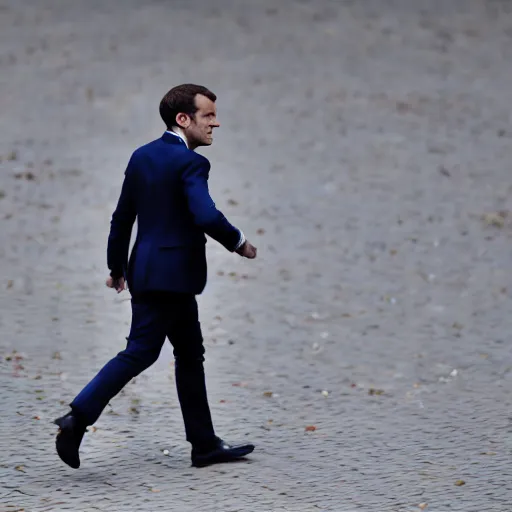 Prompt: 1750 Emmanuel Macron walking, 150mm photography, high quality, 4K