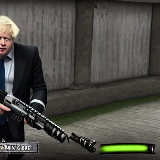 Prompt: boris johnson in csgo. csgo screenshot