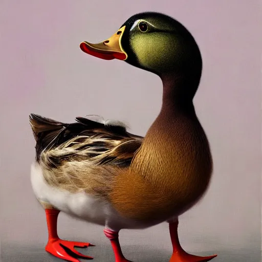 Image similar to a duck on the prowl oil painting ray caesar