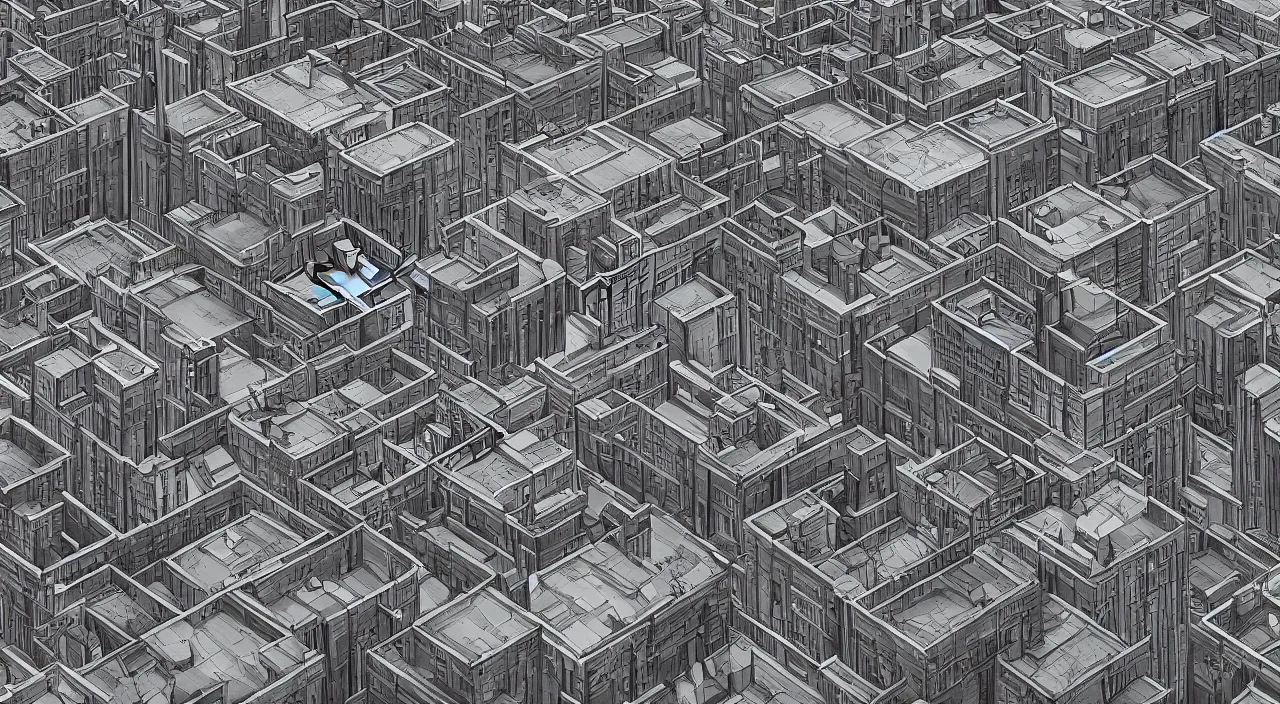 Image similar to photorealistic urban landscape in the style of Escher against the background of space, 4k