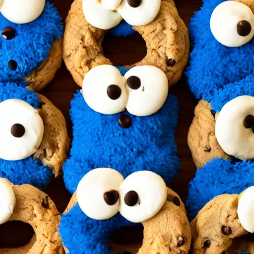 Image similar to cookie monster donuts