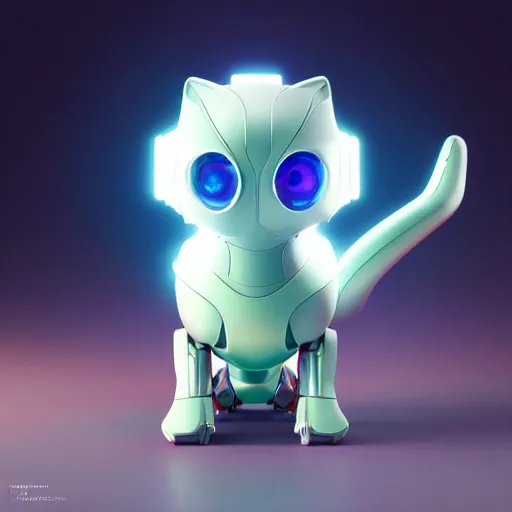 Prompt: product photo of a futuristic stylized pet robot by artgerm and greg rutkowski and alphonse mucha, marc newson, kitten puppy teddy mix, super cute, awww, volumetric light, detailed, octane render, midsommar