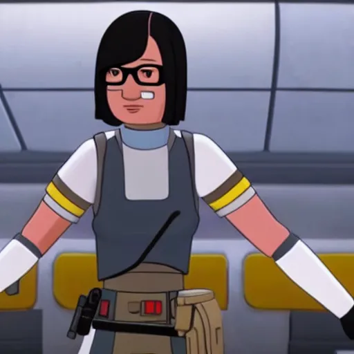 Image similar to A still of Tina Belcher in Star Wars: Rebels (2014)