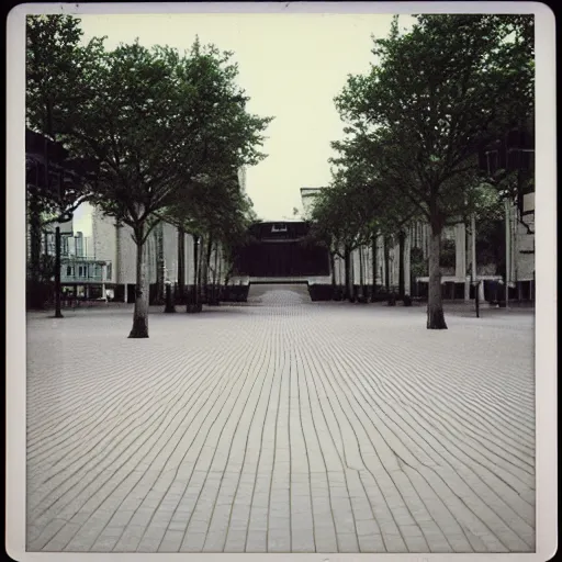 Image similar to an empty town square designed by ryoji ikeda, photograph, polaroid