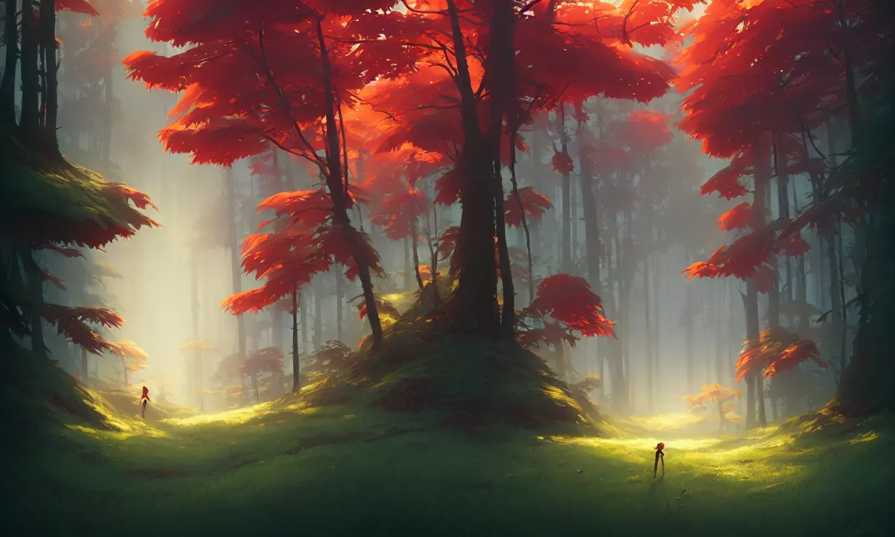 Image similar to Dark forest large strawberries, behance hd by Jesper Ejsing, by RHADS, Makoto Shinkai and Lois van baarle, ilya kuvshinov, rossdraws global illumination