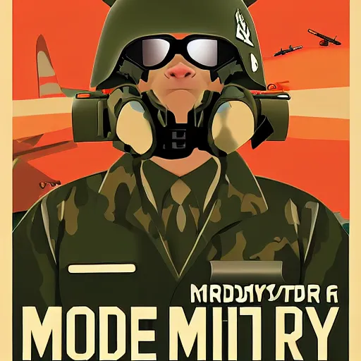 Image similar to modern military foxes, propaganda poster