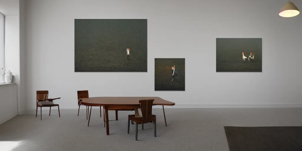 Image similar to a room wall with pictures on the wall in the artwork by tim eitel