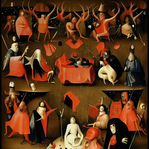 Prompt: disco party by hieronymous bosch ,detailed_digital_art_trending_on_Artstation