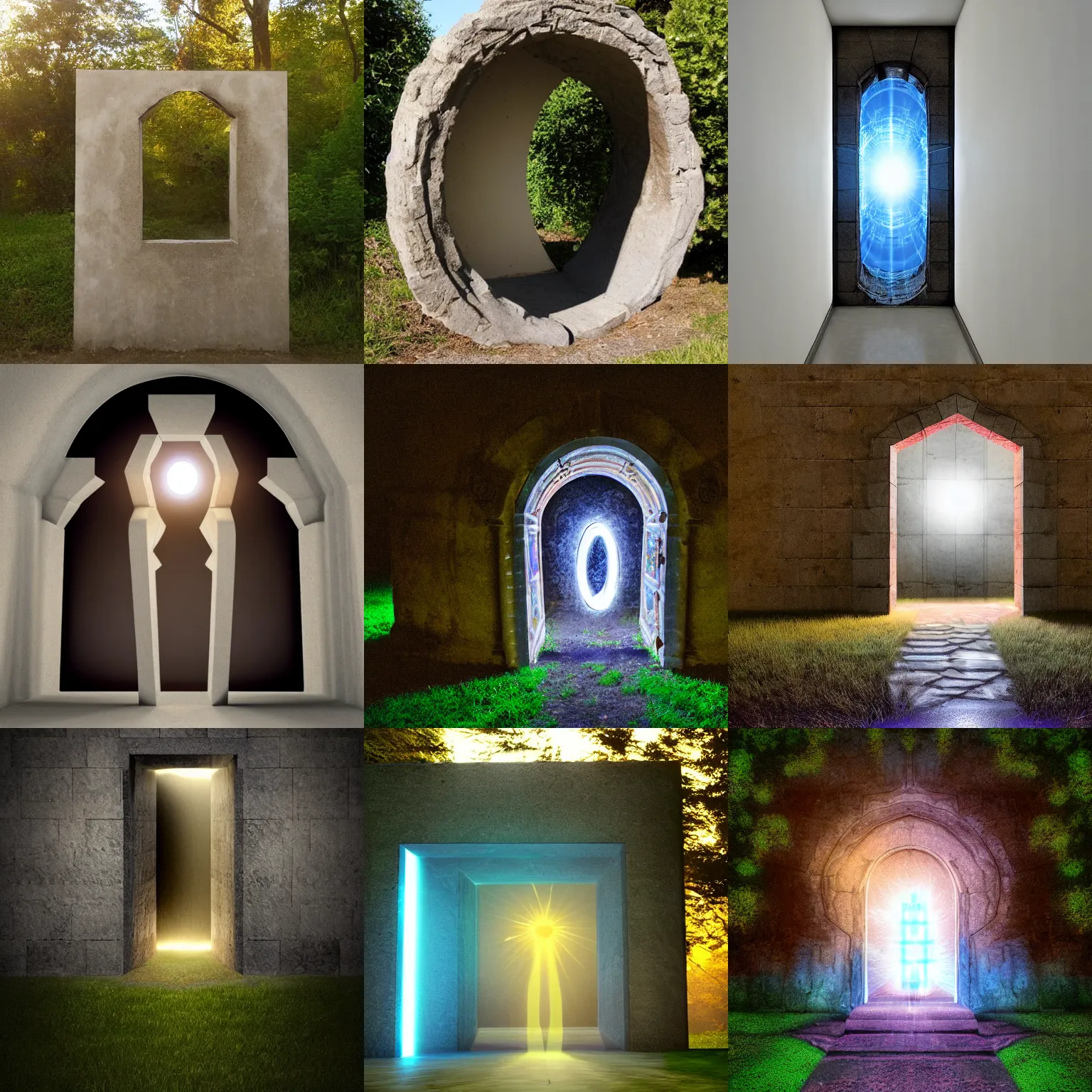 Prompt: portal made of light