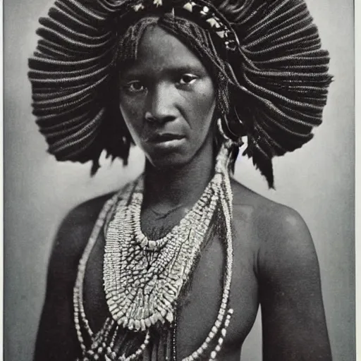 Prompt: vintage photo of a beautiful west African manding princess by edward s curtis, photo journalism, photography, cinematic, national geographic photoshoot