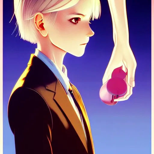 Prompt: a beautiful slim shy blonde waiter ignores you, art by ilya kuvshinov and lois van baarle and ross tran and range murata and artgerm and andy warhol, norman rockwell, digital art, highly detailed, profile picture, intricate, sharp focus, mystical trending on artstation hq, deviantart, pinterest, unreal engine 5, 4 k uhd image