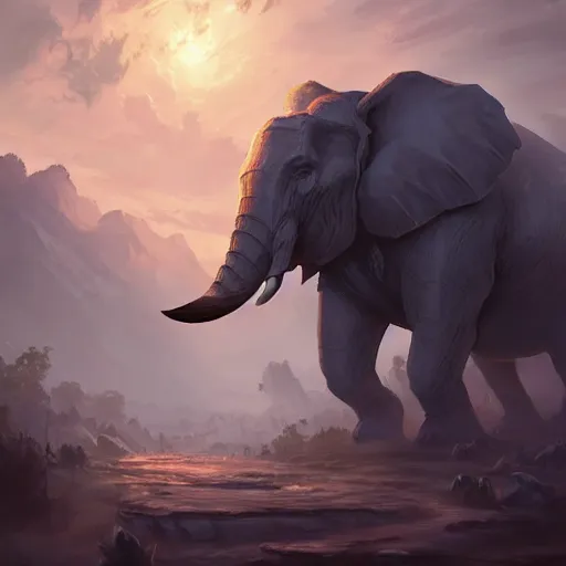 Image similar to an olifant, epic fantasy style, in the style of Greg Rutkowski, hearthstone artwork