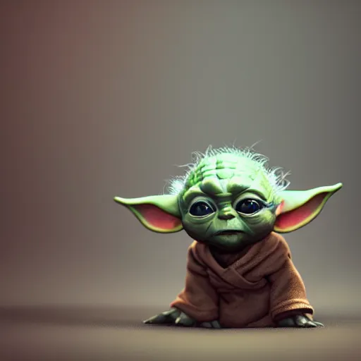 full body pose, hyperrealistic photograph of baby yoda | Stable ...