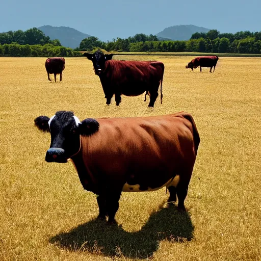 Prompt: spherical cows standing in a field