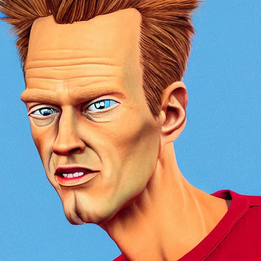 Prompt: highy detailed portrait of beavis as a real person, 4 k