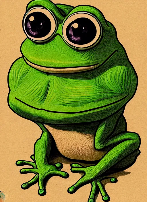 Prompt: depressed pepe the frog as a toad!!!, sad, portrait, intricat, highly detailed, digital painting, artstation, concept art, wallpaper, smooth, sharp focus, illustration, art by matt furie and artgerm and greg rutkowski and alphonse mucha