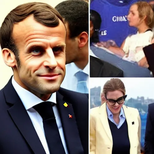 Prompt: Emmanuel Macron as a mega chad