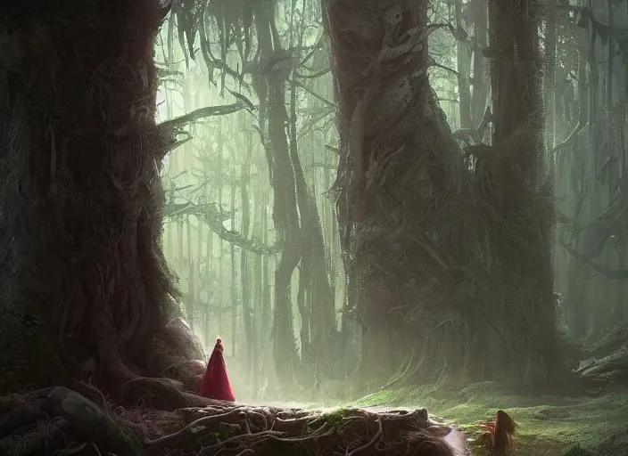 Prompt: digital art of monster and the beast in the magical forest by greg rutkowski 8k