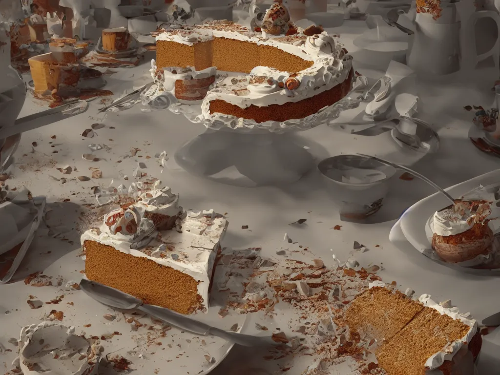 Image similar to hyperrealism, a world made of cake, intricate, highly detailed, strong perspective, artstation trending, environment concept, ray tracing, cinematic, concept art, 4k detail post processing, cinematic