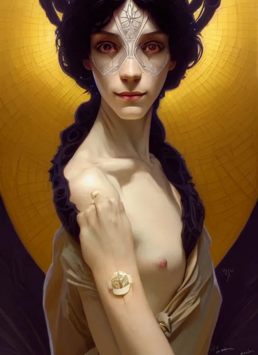 Image similar to symmetry!! portrait of coraline, intricate, elegant, highly detailed, my rendition, digital painting, artstation, concept art, smooth, sharp focus, illustration, art by artgerm and greg rutkowski and alphonse mucha