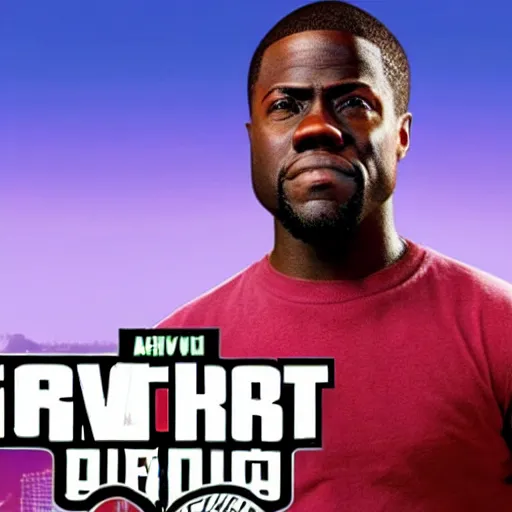 Image similar to kevin hart in the style of gta 5 loading screen