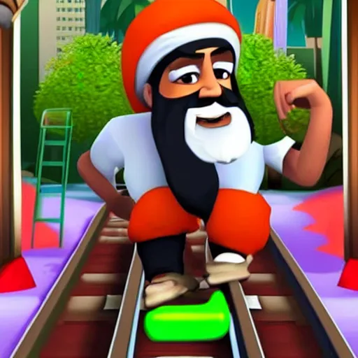 Image similar to Osama bin Laden in Subway Surfers