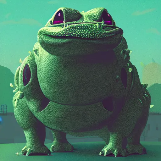 Image similar to A monstrosity bulbasaur by Beeple Crap