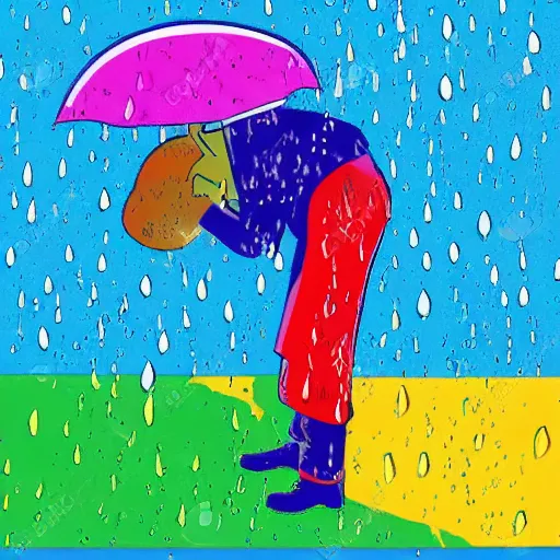 Prompt: man picking up a soaked letter in the rain nostalgic colors