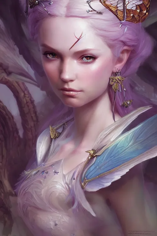 Image similar to fairy princess, highly detailed, d & d, fantasy, highly detailed, digital painting, trending on artstation, concept art, sharp focus, illustration, art by artgerm and greg rutkowski and magali villeneuve