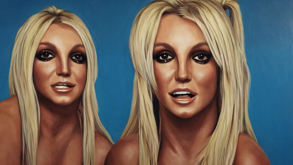 Image similar to A portrait painting of britney spears; ; 8k