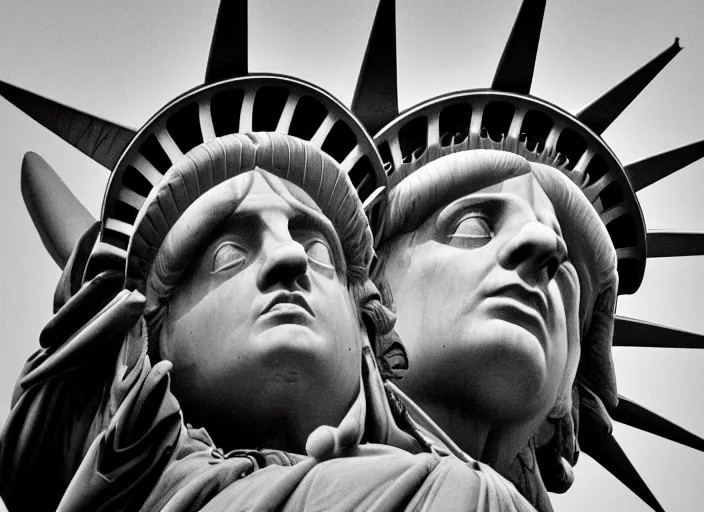 Image similar to Danny DeVito as the statue of liberty, 8k, award winning photograph