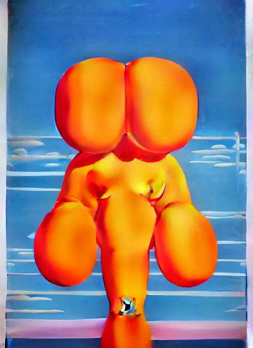 Prompt: inflated men by shusei nagaoka, kaws, david rudnick, airbrush on canvas, pastell colours, cell shaded, 8 k