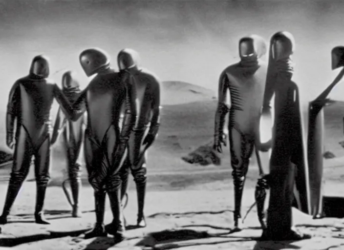 Prompt: scene from the 1 9 2 1 science fiction film the day the earth stood still