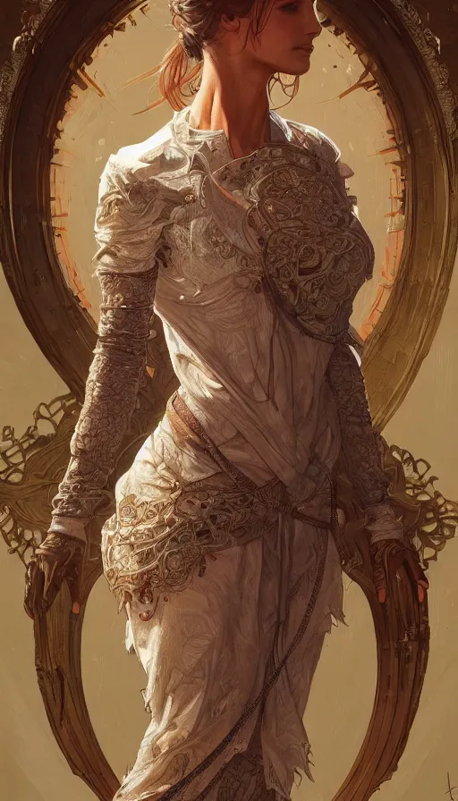 Image similar to lamya, sweaty, intricate fashion clothing, insane, intricate, highly detailed, digital painting, artstation, concept art, smooth, sharp focus, illustration, Unreal Engine 5, 8K, art by artgerm and greg rutkowski and alphonse mucha