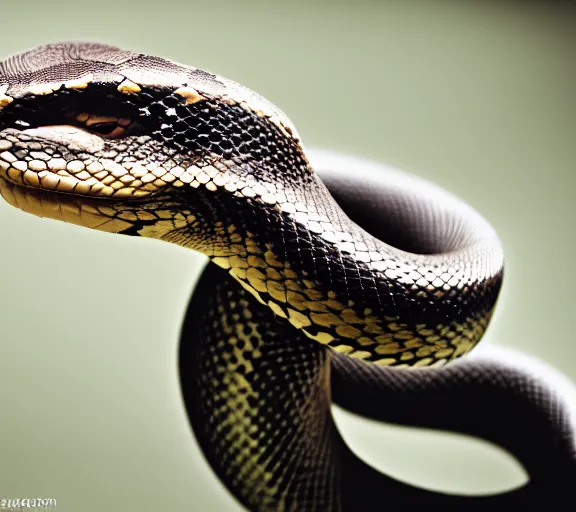 Image similar to a photo of a snake with beard and mustache. intricate. lifelike. soft light. sony a 7 r iv 5 5 mm. cinematic post - processing