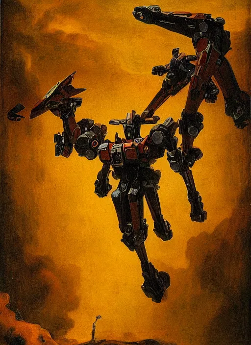 Prompt: evangelion mech. by rembrandt, 1 6 6 7