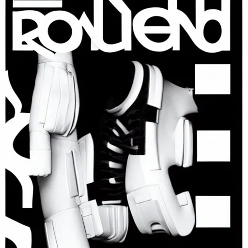 Image similar to black on white editorial typography cover for balenciaga in style of david rudnick, y 2 k