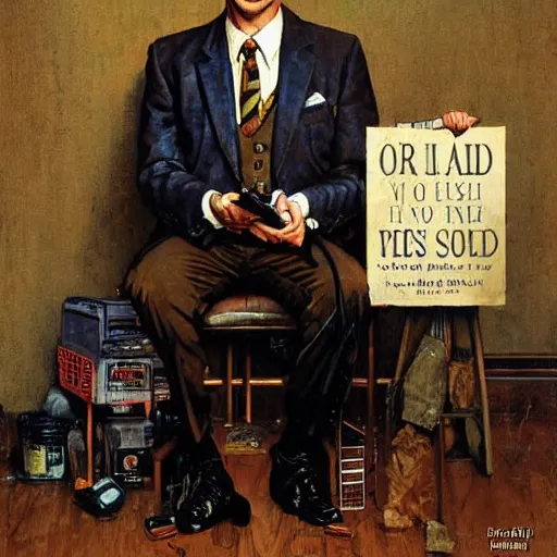 Image similar to saul goodman by norman rockwell