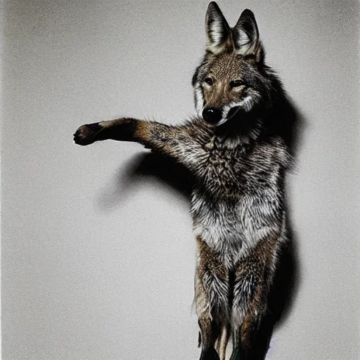 Image similar to dmigor pathways fantasy core desert with coyote “ irving penn ”