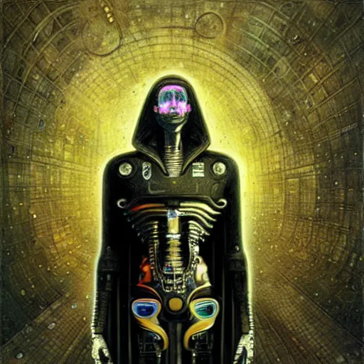 Image similar to a futurist techno - spirit cybernetic pharaoh, future perfect, award winning digital art by santiago caruso and alan bean